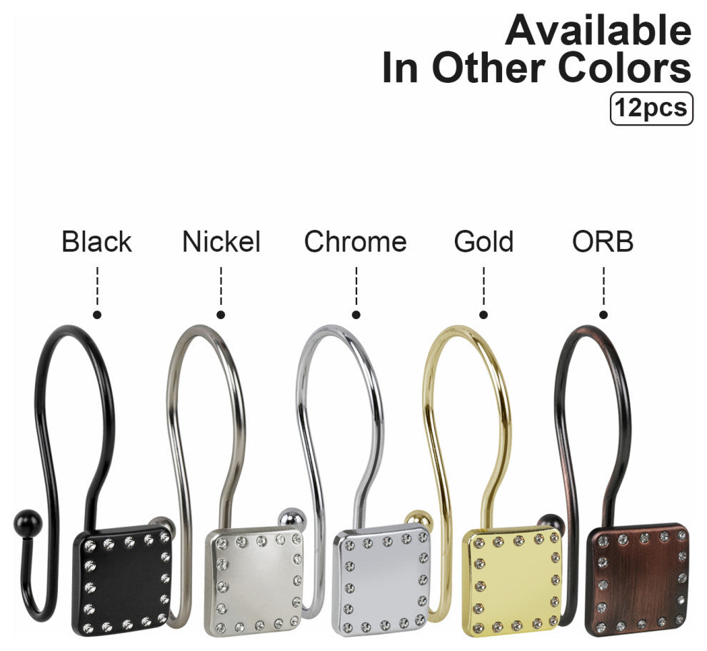 Utopia Alley Shower Hooks - Double Shower Curtain Rings for Bathroom, Gold