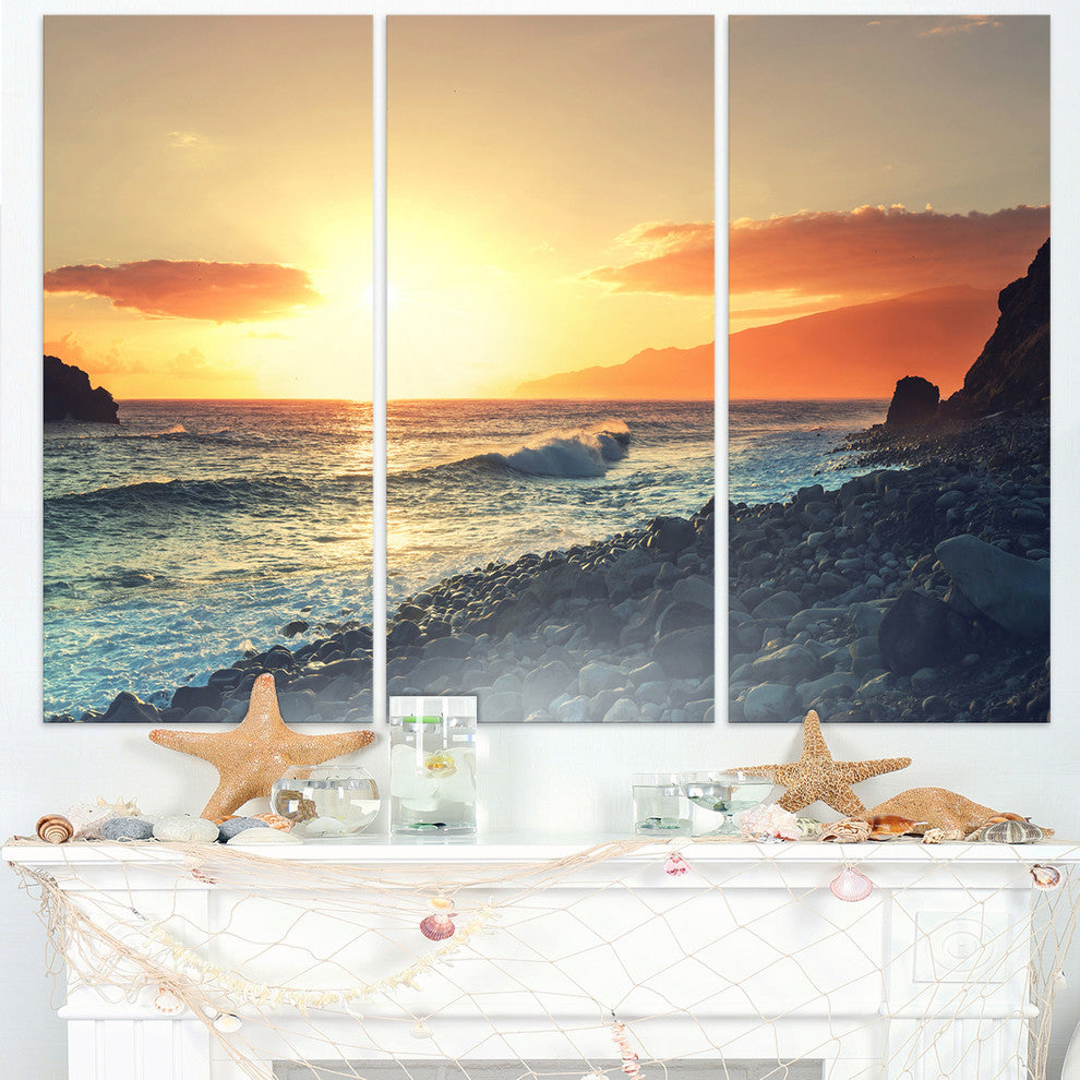 "Madeira Coast With Blue Waters" Metal Wall Art, 3 Panels, 36"x28"