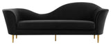 TOV Furniture Plato Black Velvet Sofa
