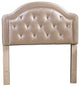 Karley Headboard, Full, Headboard Frame Included, Champagne Faux Leather