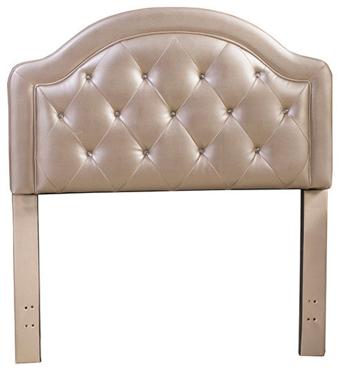 Karley Headboard, Full, Headboard Frame Included, Champagne Faux Leather