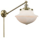 Large Oxford 1-Light Swing Arm, Antique Brass, Matte White