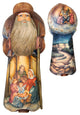 Nostalgic Nativity Santa Wood Carved