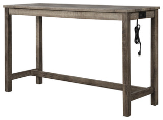 Yosef 60" Rectangular Bar Table With 2 USB Ports/Electrical Outlet, Oak