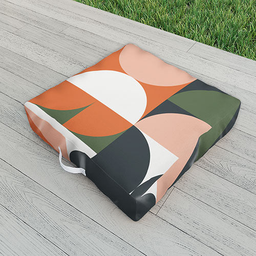 The Old Art Studio Mid Century Geometric 15 Outdoor Floor Cushion