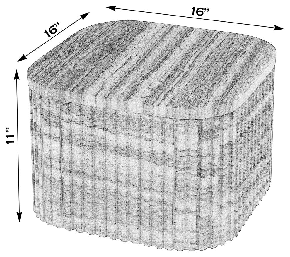 Sylvester 16" W Rectangular Marble Side Table