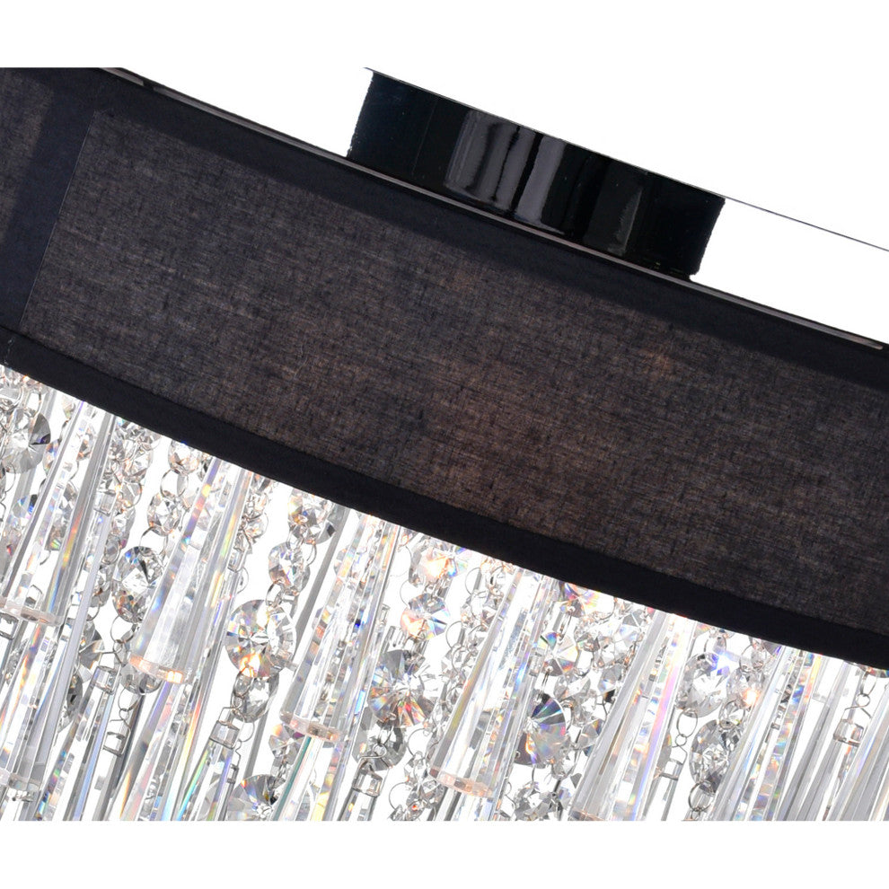 Franca 8 Light Drum Shade Flush Mount With Chrome Finish