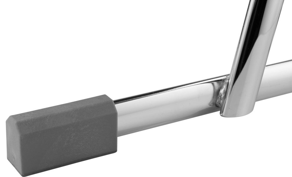 NPS Elephant Z-Stool With Backrest, Black Seat and Chrome Frame, 22 in. Height