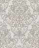 Damask Textured Wallpaper, Ornamental, Beige Cream Gray Silver Gold, 1 Roll