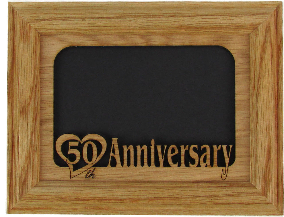 50th Anniversary Oak Picture Frame and Oak Matte, 5"x7"