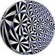 3D Shaped Black And White Flower Design, Floral Disc Metal Artwork, 36"