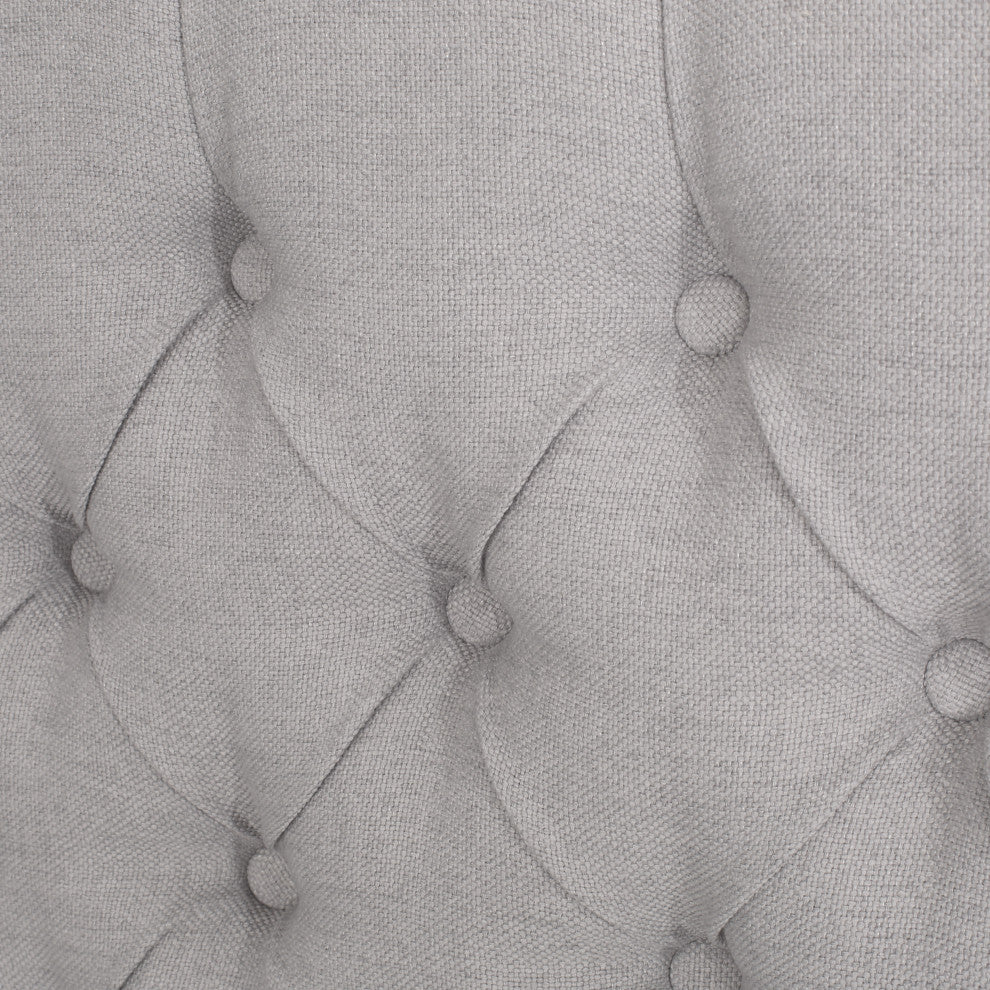 GDF Studio Cumulus Fully Upholstered Fabric Queen Bed Set, Light Gray