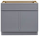 Vanity Art Birch Plywood Single Base Storage Cabinet, Gray, 36"