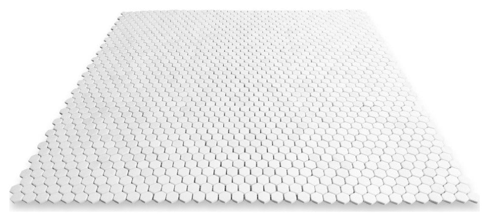 Thassos White Marble Hexagon Mosaic Tile 1 inch Polished, 1 sheet