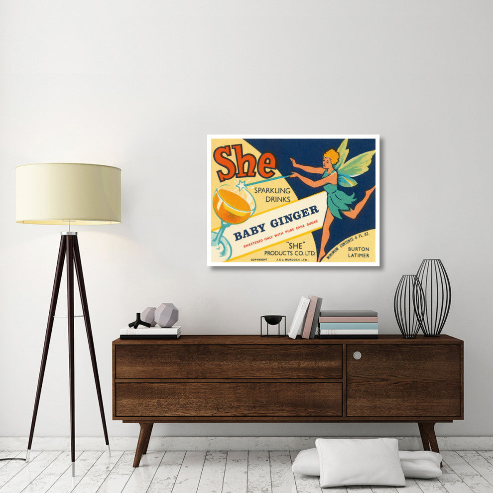 "Baby Ginger" Digital Paper Print by Vintage Booze Labels, 42"x32"