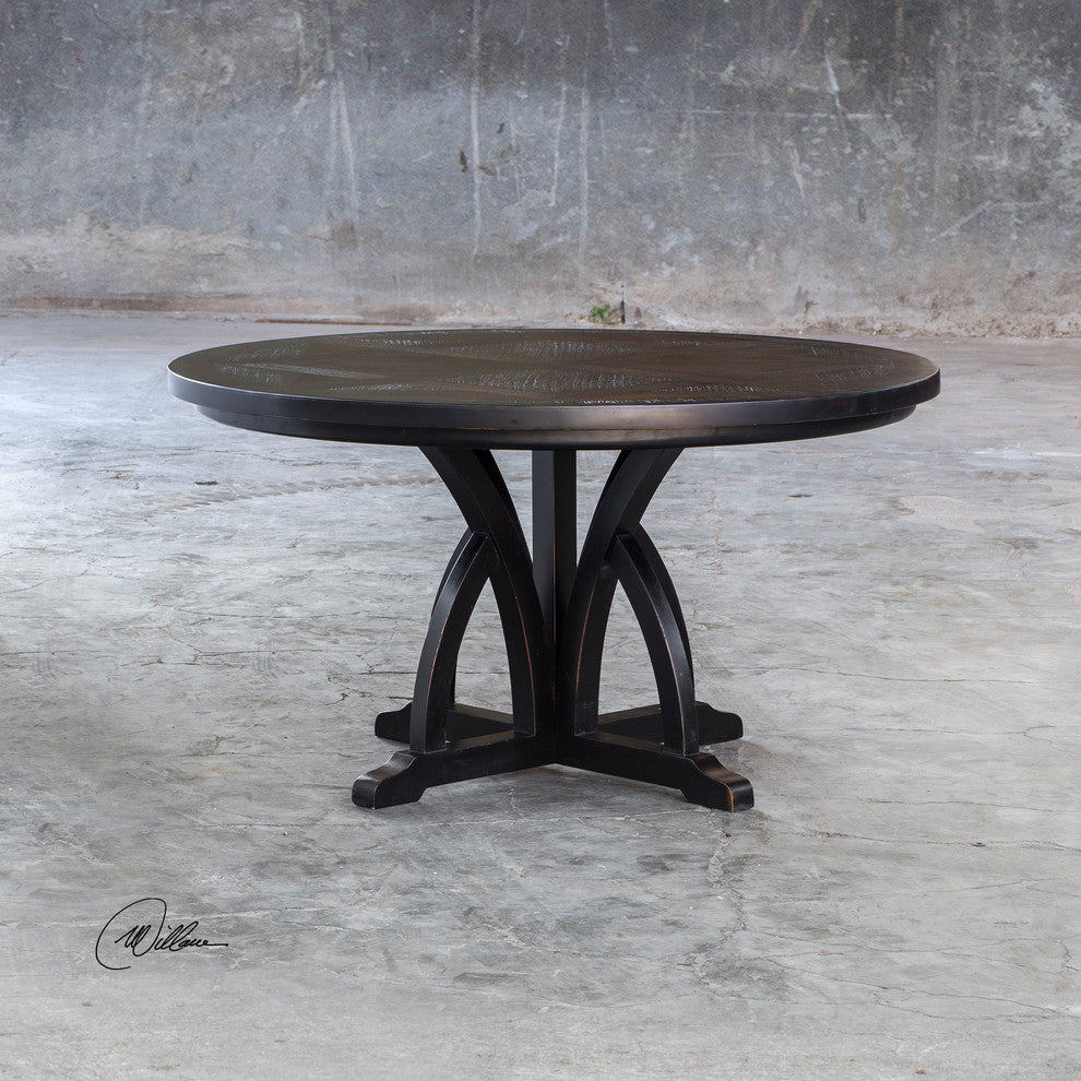 Maiva Round Black Dining Table