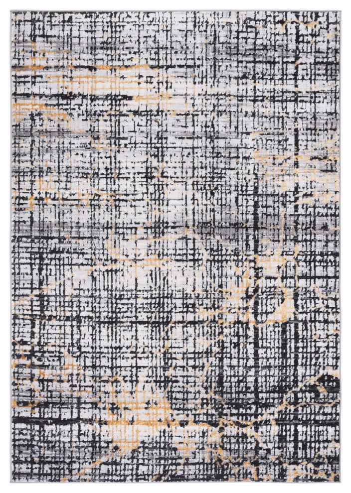 Safavieh Amelia Collection, ALA248 Rug, Charcoal/Gold, 9'x12'