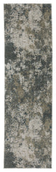 Alistair Distressed Abstract Teal/ Grey Indoor Area Rug, Teal, 2'3"x7'6"