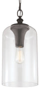 Generation Lighting, P1309ORB, Clear Glass Pendant, Oil Rubbed Bronze