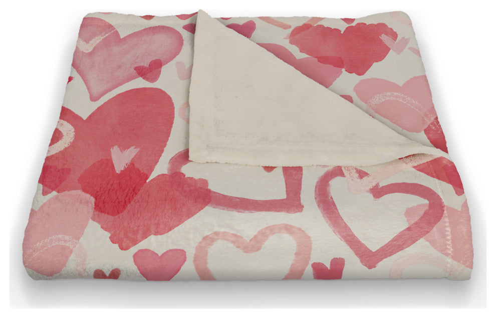 Heart Cluster Pattern 50"x60" Coral Fleece Blanket