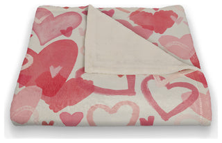 Heart Cluster Pattern 50"x60" Coral Fleece Blanket