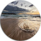 Morning With Playful Surf And Pleasant Sky, Circle Metal Wall Art, 11"