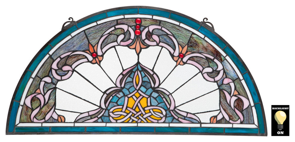 Lady Astor Demi-Lune Stained Glass Window