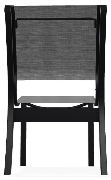Leeward Sling Stackable Outdoor Dining Chair, Collect Charcoal/Black
