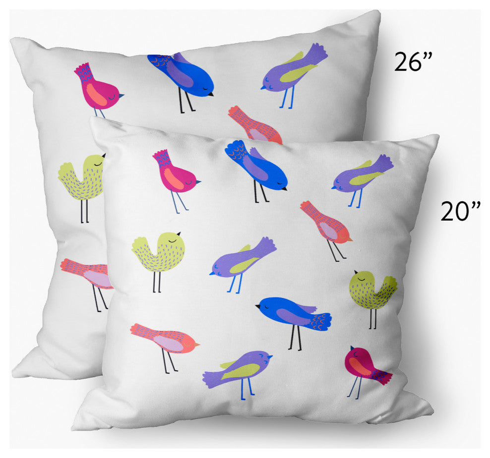 Tweets Decorative Throw Pillow, Purple, 20"x20"