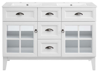 Isle 48" Double Bathroom Vanity Cabinet White White