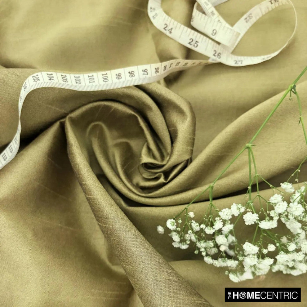 Antique Gold Art Silk Fabric By The Yard, 7 Yards For Curtain, Dress Wholesale