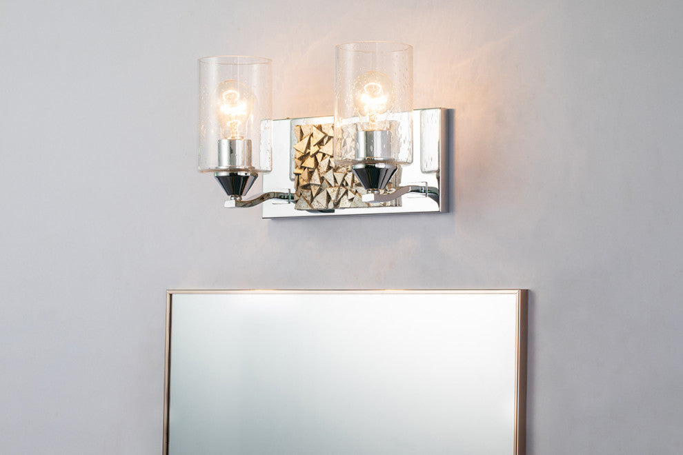Bocage 3 Light Bath Vanity Light in Polished Chrome with Silver Accents