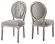 Arise Vintage French Upholstered Fabric Dining Side Chairs, Set of 2