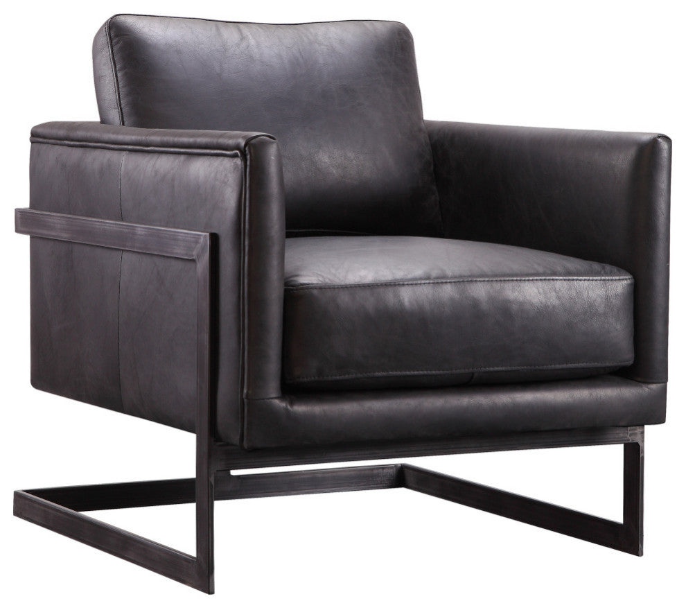 Luxley Club Chair Onyx Black Leather