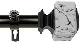 Brielle 1" Diameter Curtain Rod, Black, 160-240"