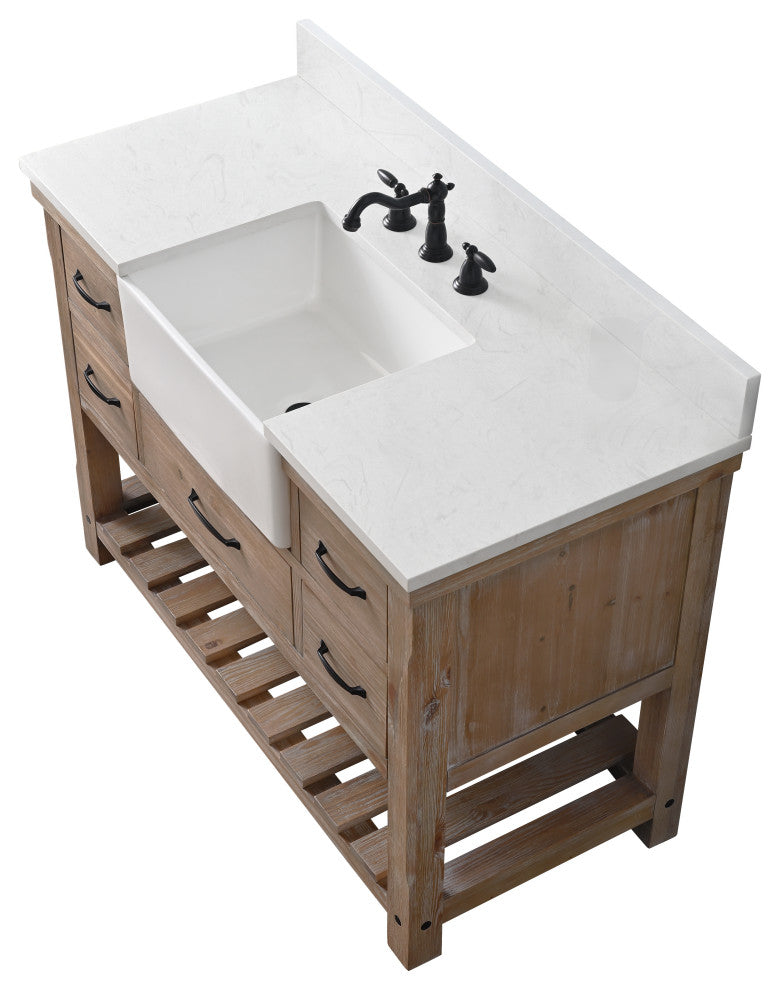 Wesley 48" Bathroom Vanity, Weathered Natural