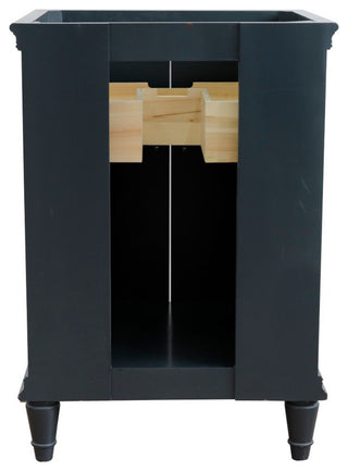 25" Single Vanity, Dark Gray Finish With Black Galaxy And Rectangle Sink
