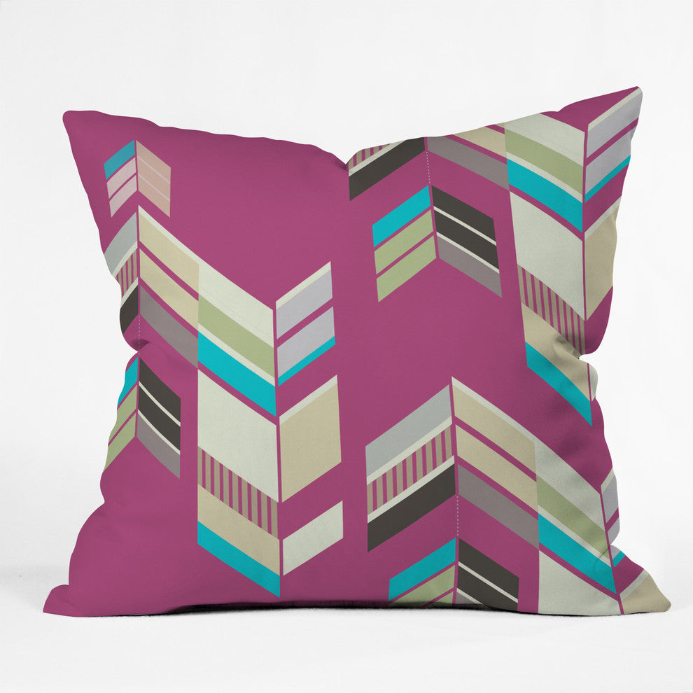 Gabi Chevron Berry Outdoor Throw Pillow