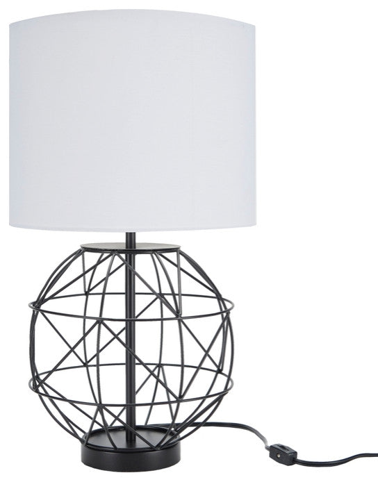 Nourison AKT02 Table Lamp, Black, 12" x 12" x 22"