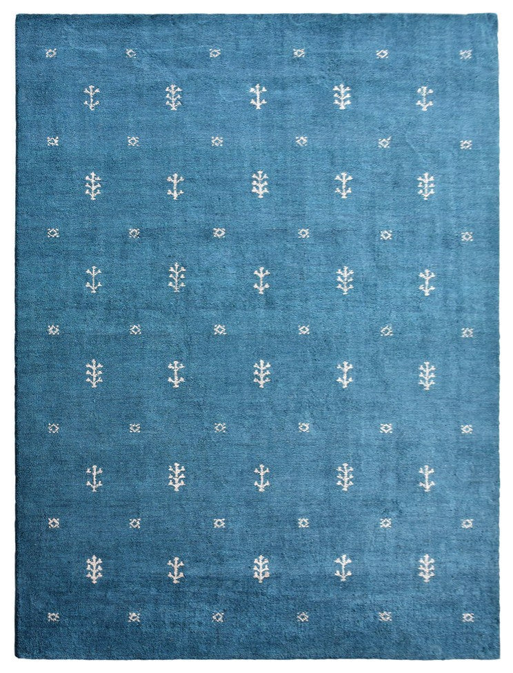 HAND KNOTTED LOOM SILK ECO-FRIENDLY RUGS-6'x9',Rectangle,Blue White,Contemporary