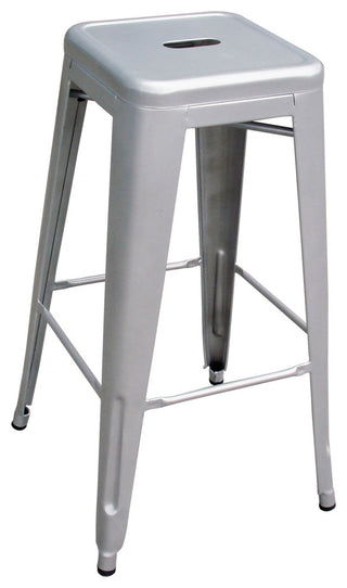 Loft Silver Metal Bar Stool, Set of 3