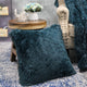 Shaggy Throw Blanket and 2 Pillow Shell 3 Piece Set, Teal, Throw 60"x80" and 2 Pillow Shells 20"x20"