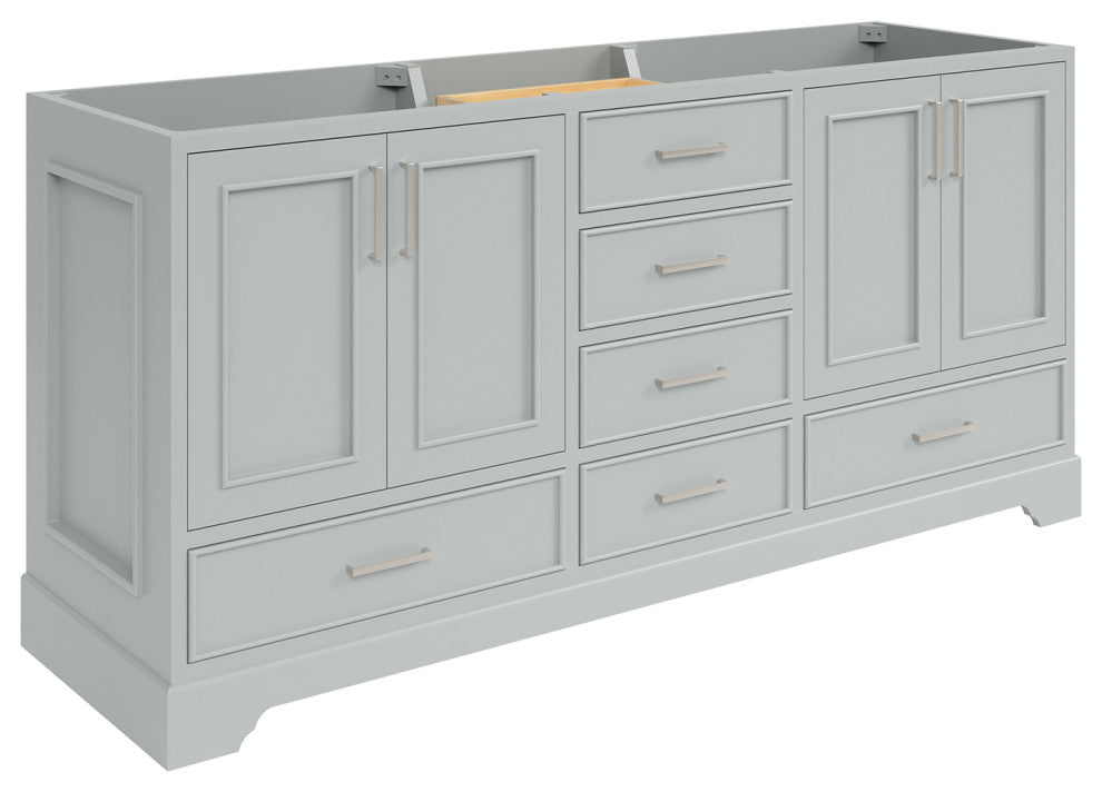 Ariel Stafford 72" Double Sink Bathroom Vanity Base, Gray