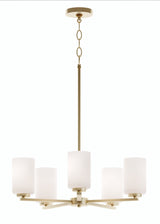 Leo 5-Light Med Base Chandelier, Light Antique Brass