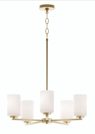 Leo 5-Light Med Base Chandelier, Light Antique Brass