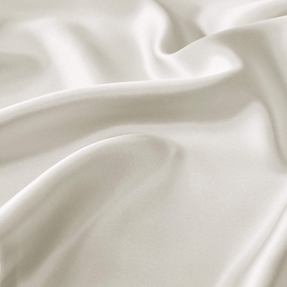 Madison Park Mulberry Silk Luxury Single Pillowcase, Ivory, Standard