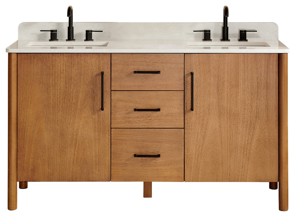 Velora Bathroom Vanity, Mango Brown, 60", No Mirror