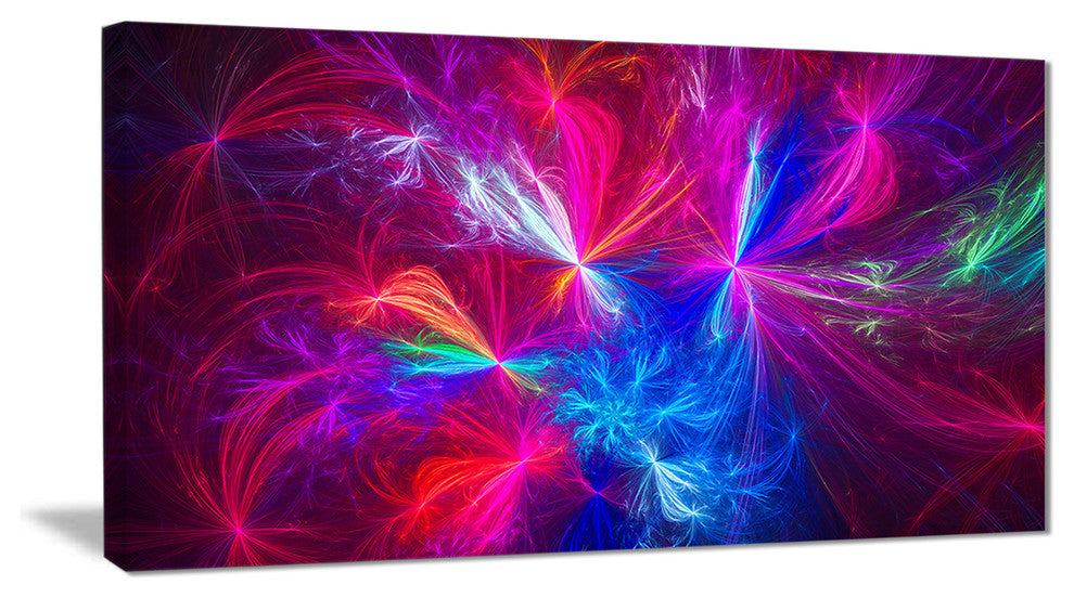 "Christmas Fireworks Red" Digital Art Canvas Print