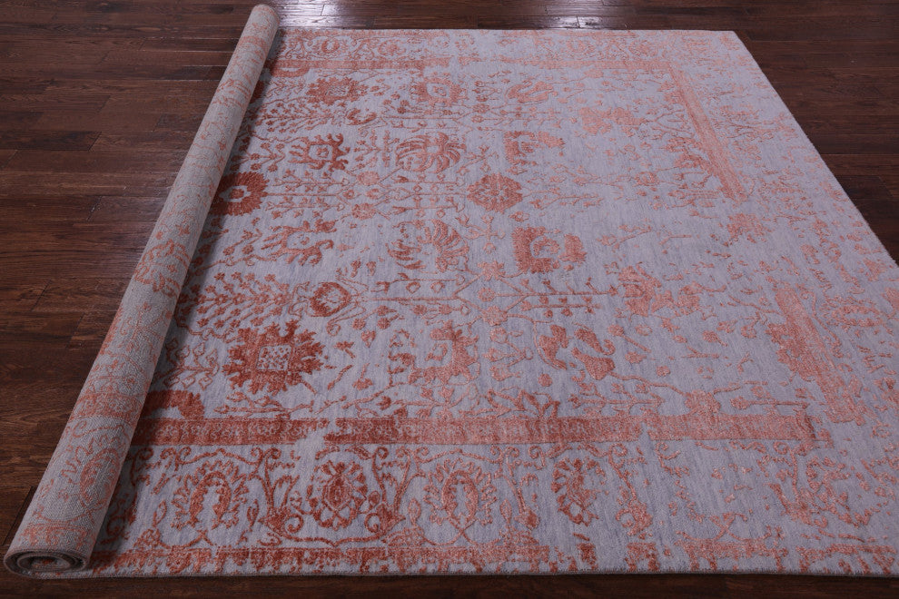 8' 0" X 9' 11" Wool & Silk Handmade Persian Rug - Q15760