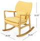 GDF Studio Balen Mid Century Modern Fabric Rocking Chair, Muted Yellow
